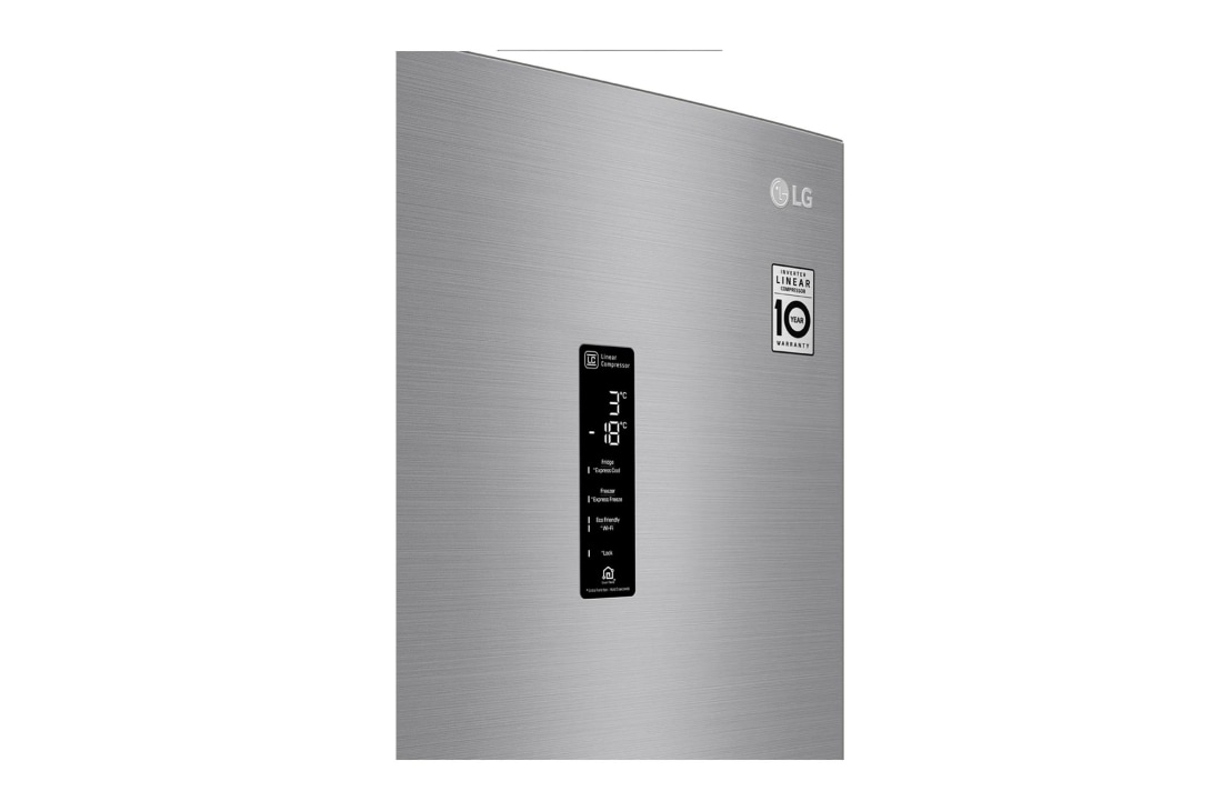 LG 1.86M 341L Kombiskap(Shiny Steel) - Energiklasse E, Door Cooling™ og Smart Diagnosis™ med Wi-Fi, GBB71PZDZN, thumbnail 8