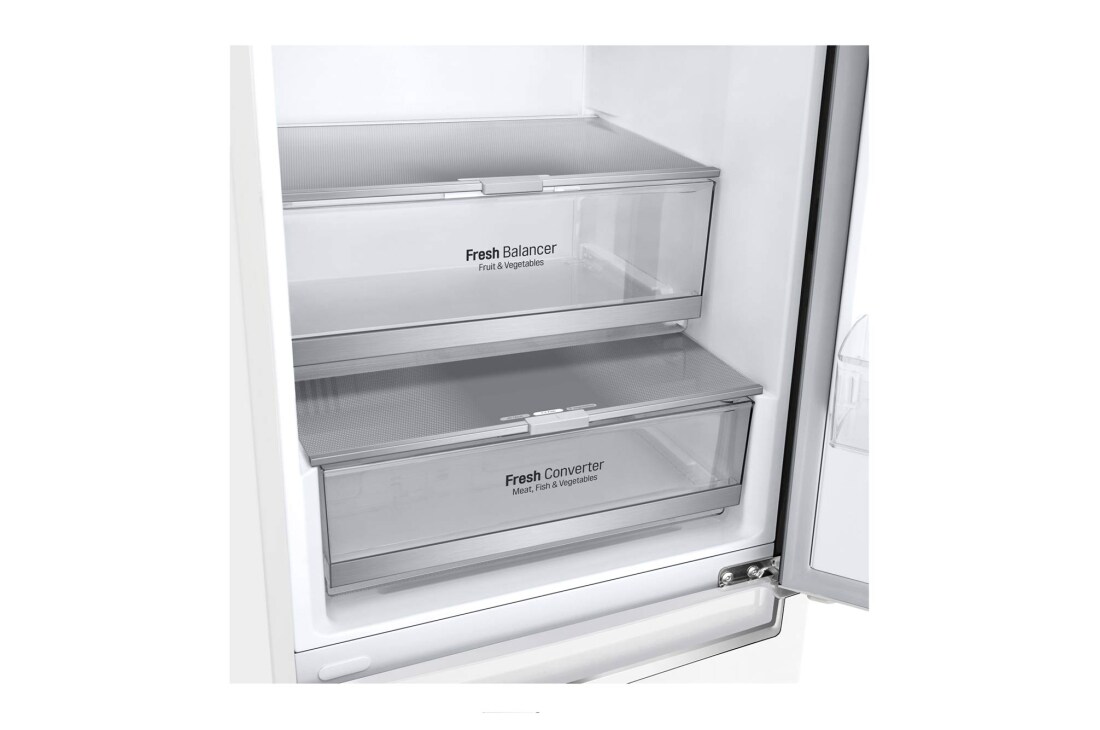 LG 1.86M 341L Kombiskap(Hvit) - Energiklasse E, Door Cooling™ og Smart Diagnosis™ med Wi-Fi, GBB71SWDZN, thumbnail 4