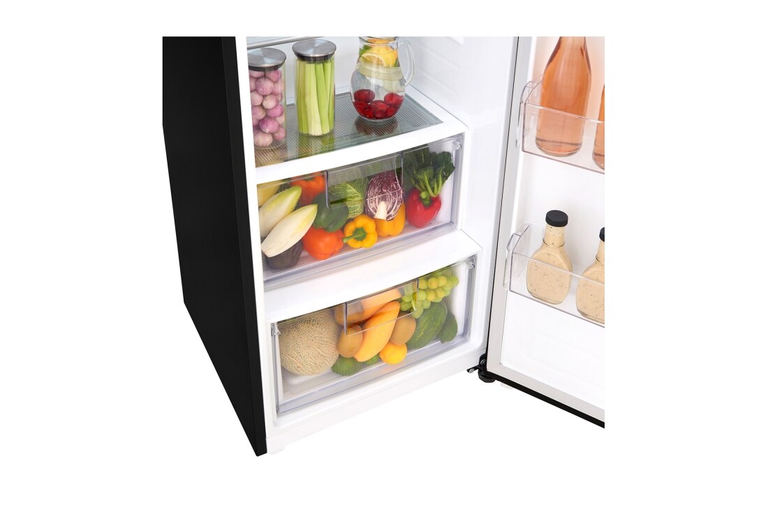 LG 375L Frittstående kjøleskap (Matte Black) - Energiklasse F, Moist Balance Crisper™ og Smart Diagnosis™ med Wi-Fi, GL5241MCJZ1, thumbnail 4