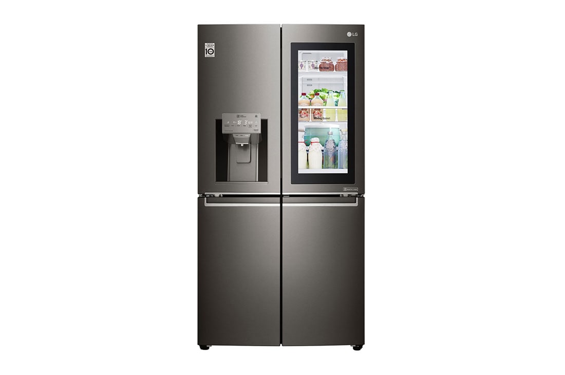 LG 571L InstaView Door in Door French Door (Black) Vann/isdispenser med vanntilkobling og Smart Diagnosis™ med Wi-Fi, GMX936SBHV