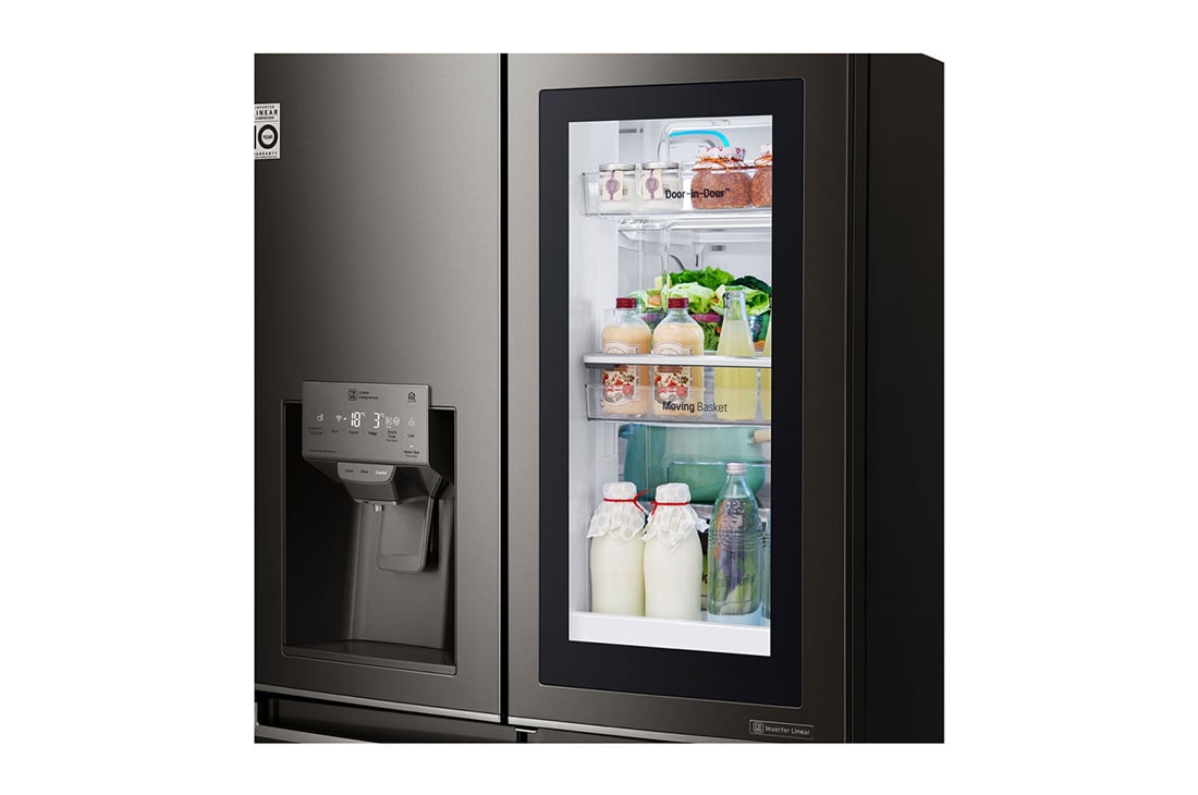 LG 571L InstaView Door in Door French Door (Black) Vann/isdispenser med vanntilkobling og Smart Diagnosis™ med Wi-Fi, GMX936SBHV, thumbnail 14