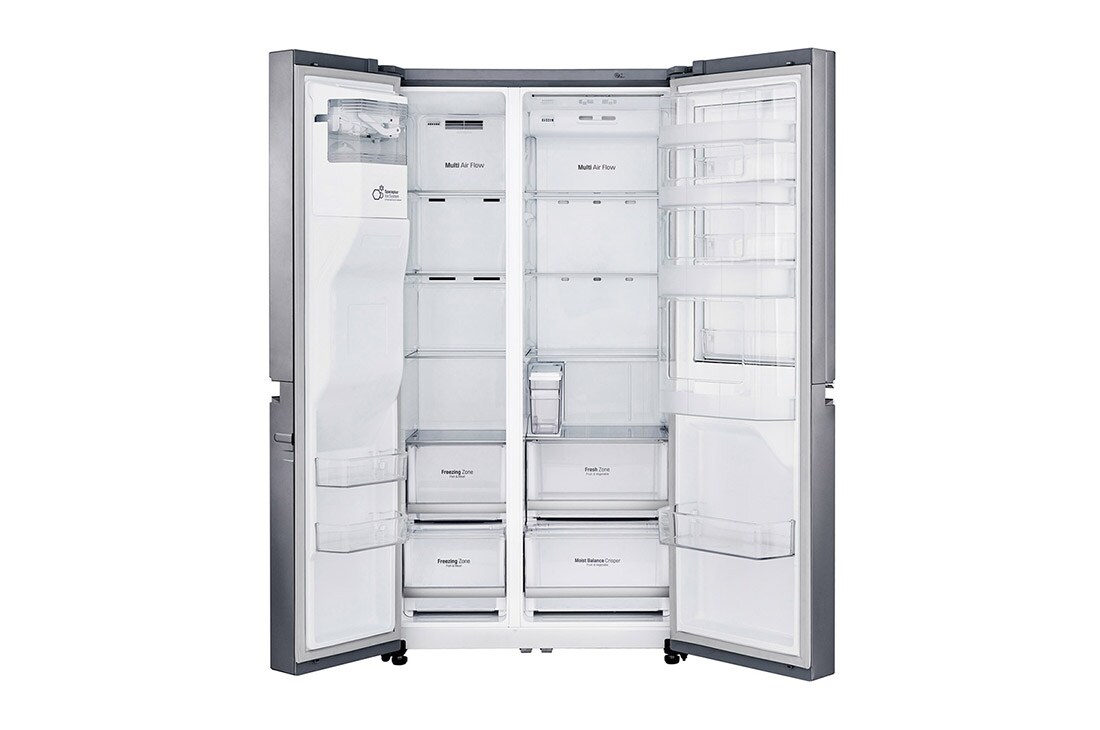 LG 625L Door in Door™ Side by Side (Shiny Steel) - Energiklasse F, Vann/isdispenser uten vanntilkobling og Smart Diagnosis™ med Wi-Fi, GSJ761PZZZ, thumbnail 9