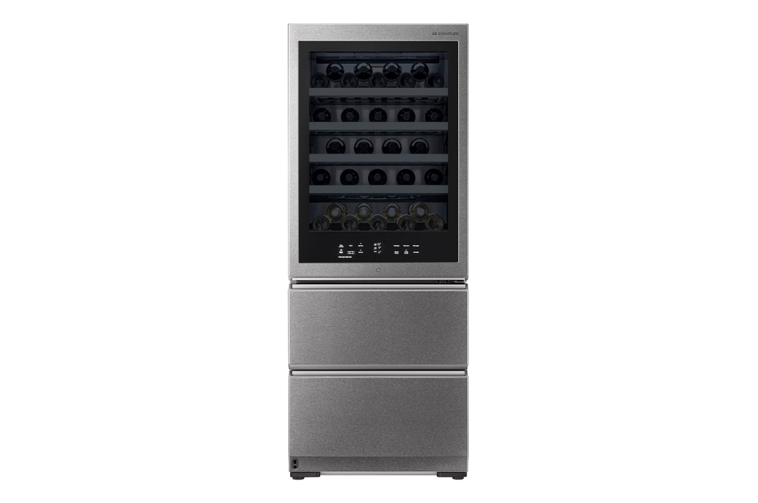 LG SIGNATURE - 420L InstaView Door in Door™ Wine Cellar (Noble Steel) - Energiklasse E, 65 vinflasker og Smart Diagnosis™ med Wi-Fi, LSR200W