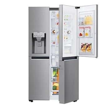 625L Door in Door™ Side by Side (Shiny Steel) - Energiklasse E, Vann/isdispenser uten vanntilkobling og Smart Diagnosis™ med Wi-Fi1