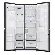LG 625L Door in Door™ Side by Side (Matte Black) - Energiklasse F, Vann/isdispenser uten vanntilkobling og Smart Diagnosis™ med Wi-Fi, GSJ961MCVZ, thumbnail 4