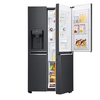 625L Door in Door™ Side by Side (Matte Black) - Energiklasse F, Vann/isdispenser uten vanntilkobling og Smart Diagnosis™ med Wi-Fi1