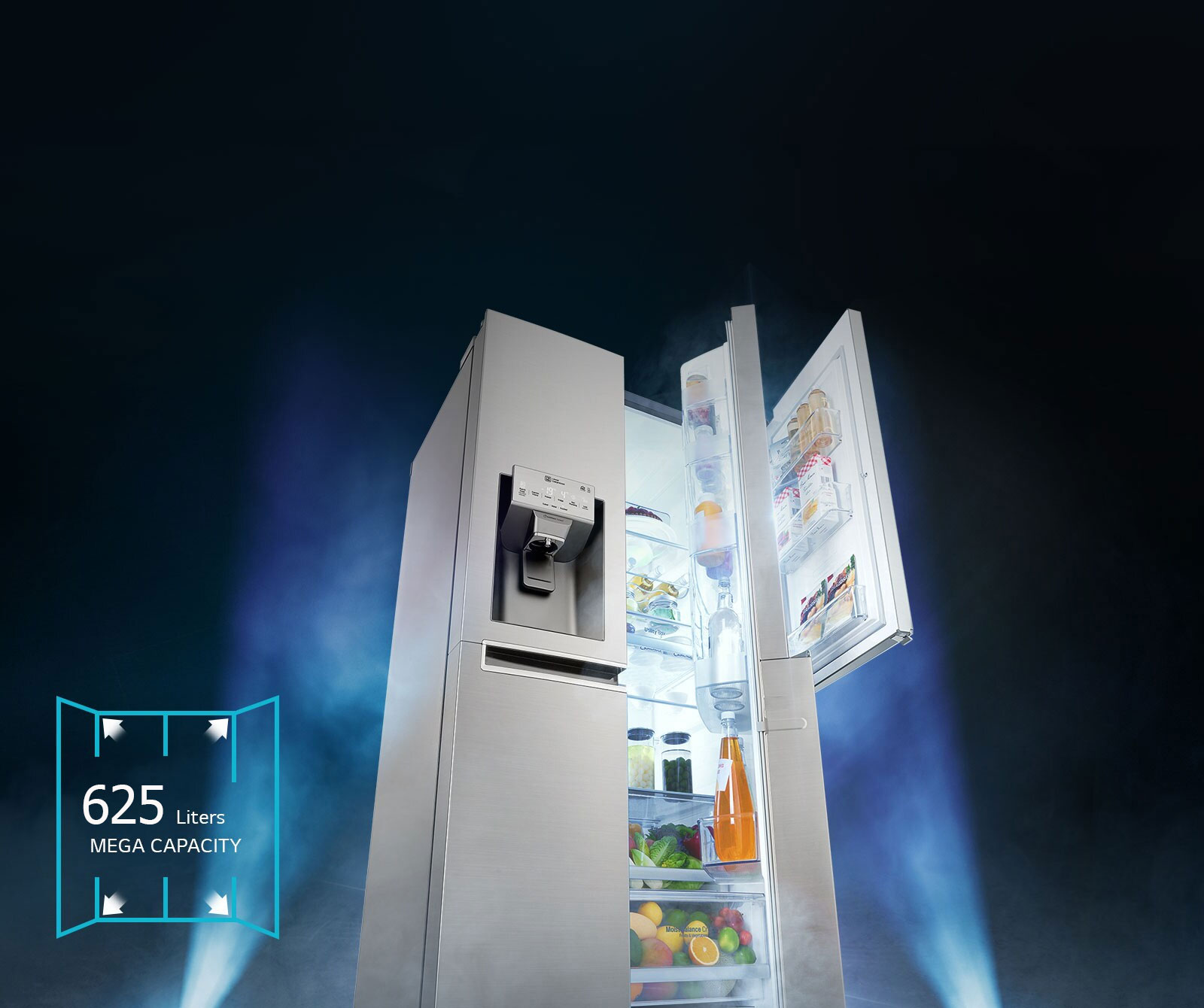 Stor kapasitet på hele 601 liter!