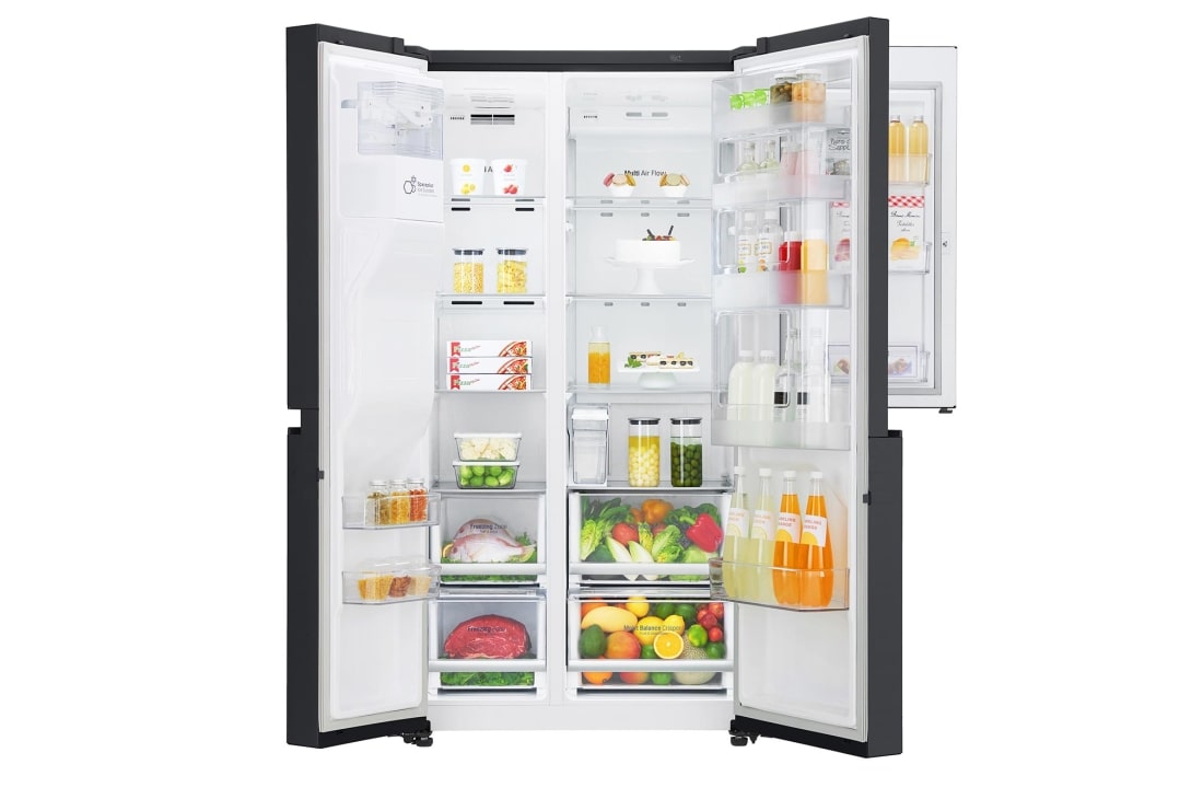 LG 625L Door in Door™ Side by Side (Matte Black) - Energiklasse F, Vann/isdispenser uten vanntilkobling og Smart Diagnosis™ med Wi-Fi, GSJ761MCUZ, thumbnail 4