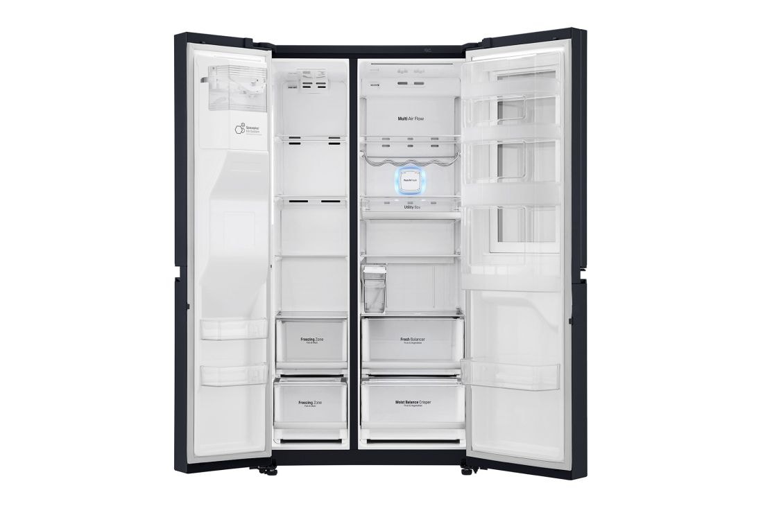 LG 625L InstaView Door in Door™ Side by Side (Matte Black), Energiklasse F, Vann/isdispenser uten vanntilkobling, Smart Diagnosis™ med Wi-Fi, GSX961MCCZ, thumbnail 5