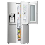 LG 625L InstaView Door in Door™ Side by Side (Noble Steel), Energiklasse F, Vann/isdispenser uten vanntilkobling, Smart Diagnosis™ med Wi-Fi, GSX961NSCZ, thumbnail 3