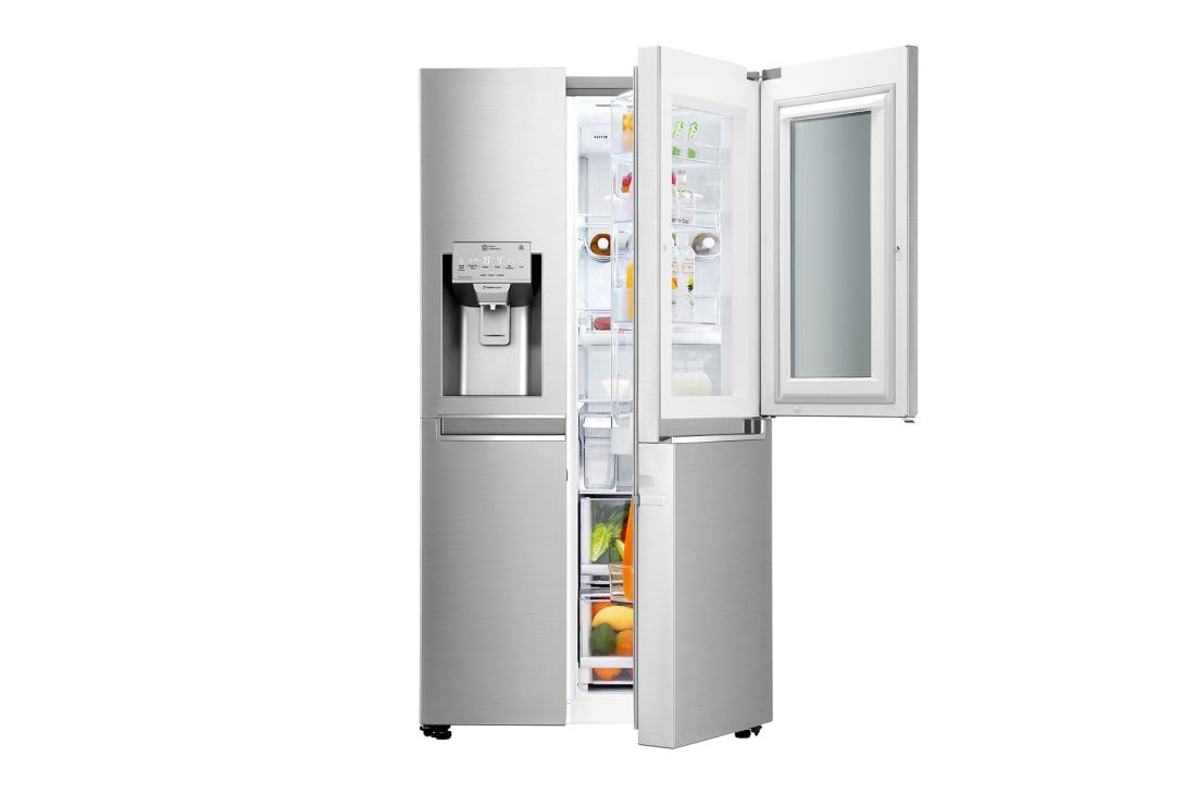 LG 625L InstaView Door in Door™ Side by Side (Noble Steel), Energiklasse F, Vann/isdispenser uten vanntilkobling, Smart Diagnosis™ med Wi-Fi, GSX961NSCZ, thumbnail 3