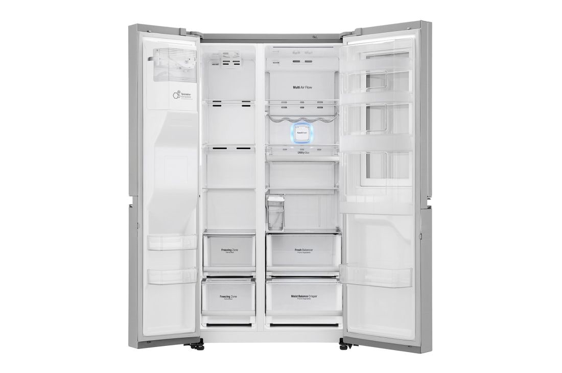 LG 625L InstaView Door in Door™ Side by Side (Noble Steel), Energiklasse F, Vann/isdispenser uten vanntilkobling, Smart Diagnosis™ med Wi-Fi, GSX961NSCZ, thumbnail 5
