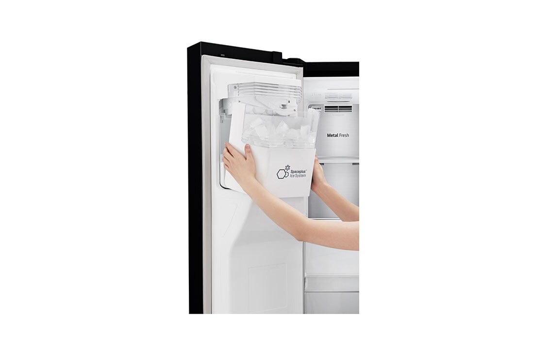 LG 625L Door in Door™ Side by Side (Matte Black) - Energiklasse F, Vann/isdispenser med vanntilkobling  og Smart Diagnosis™ med Wi-Fi, GSJ960MCCZ, thumbnail 5