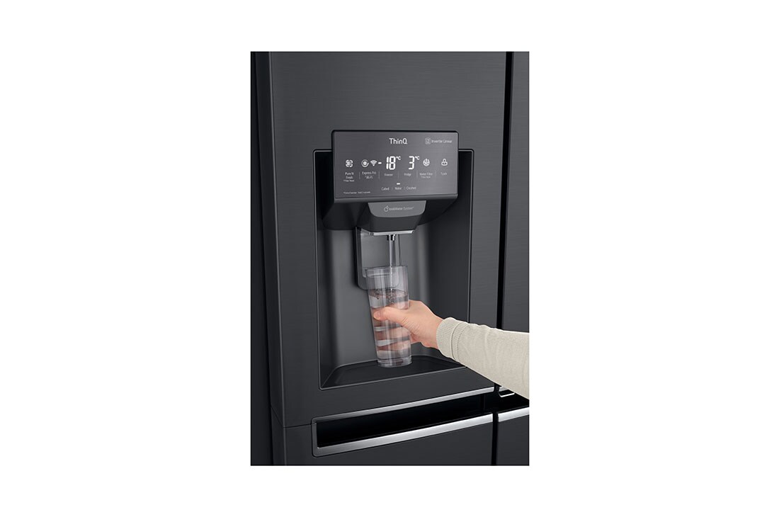 LG 625L Door in Door™ Side by Side (Matte Black) - Energiklasse F, Vann/isdispenser med vanntilkobling  og Smart Diagnosis™ med Wi-Fi, GSJ960MCCZ, thumbnail 8