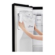 LG 625L Door in Door™ Side by Side (Matte Black) - Energiklasse F, Vann/isdispenser med vanntilkobling  og Smart Diagnosis™ med Wi-Fi, GSJ960MCCZ, thumbnail 5