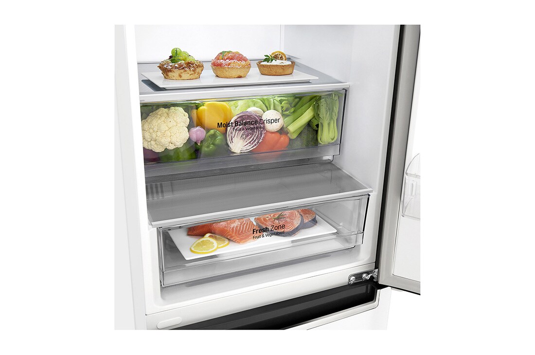 LG 1.86M 341L Kombiskap(Hvit) - Energiklasse E, Door Cooling™, GBB61SWJZN, thumbnail 4