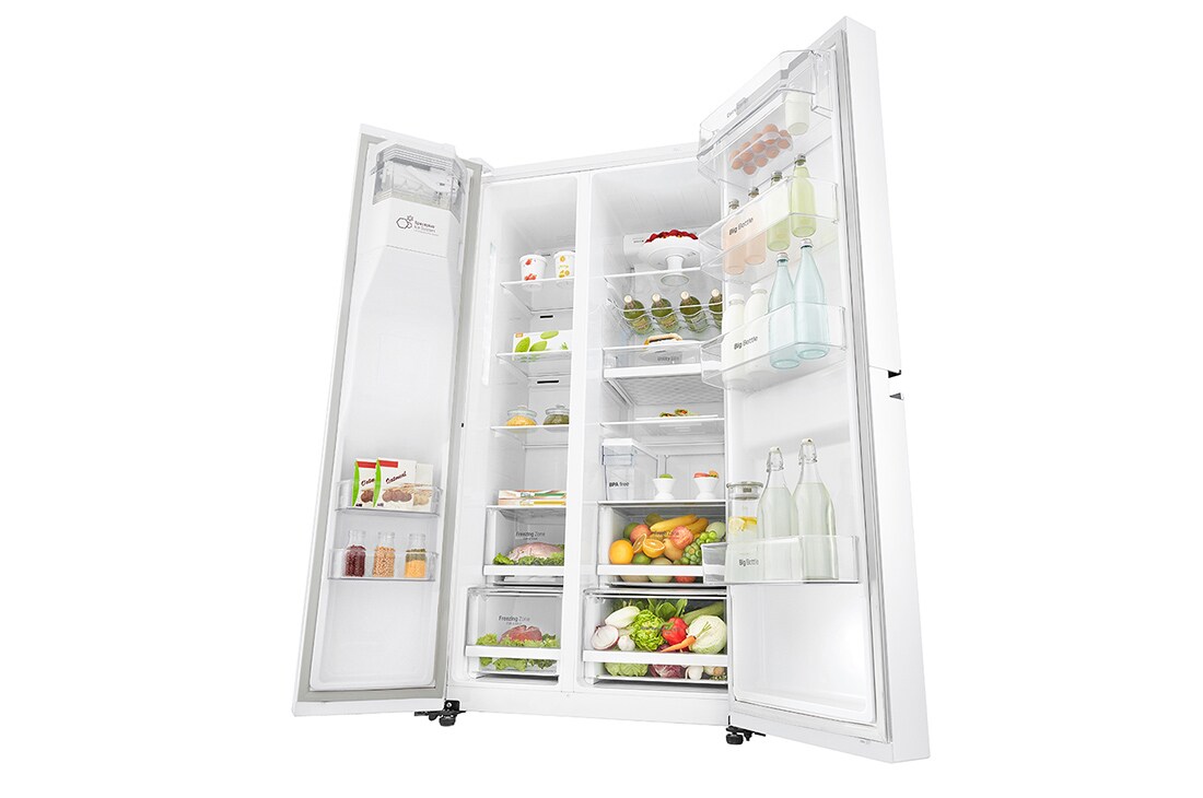 LG 625L Side by Side (Hvit) - Energiklasse F, Vann/isdispenser uten vanntilkobling og Smart Diagnosis™ med Wi-Fi, GSL761SWYV, thumbnail 8