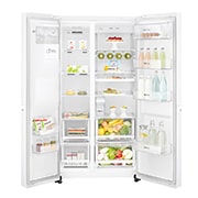 LG 625L Side by Side (Hvit) - Energiklasse F, Vann/isdispenser uten vanntilkobling og Smart Diagnosis™ med Wi-Fi, GSL761SWYV, thumbnail 2
