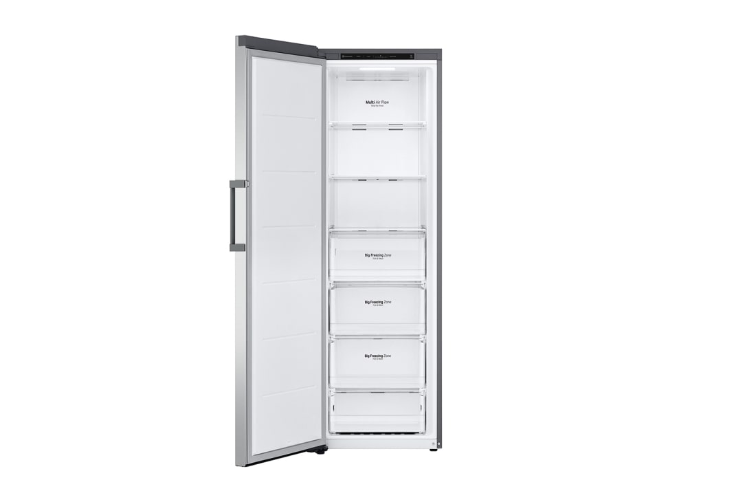 LG 324L Frittstående fryseskap (Shiny Steel) - Energiklasse E, Total No Frost, Express Freeze, frontopen, GFT41PZGSZ, thumbnail 3