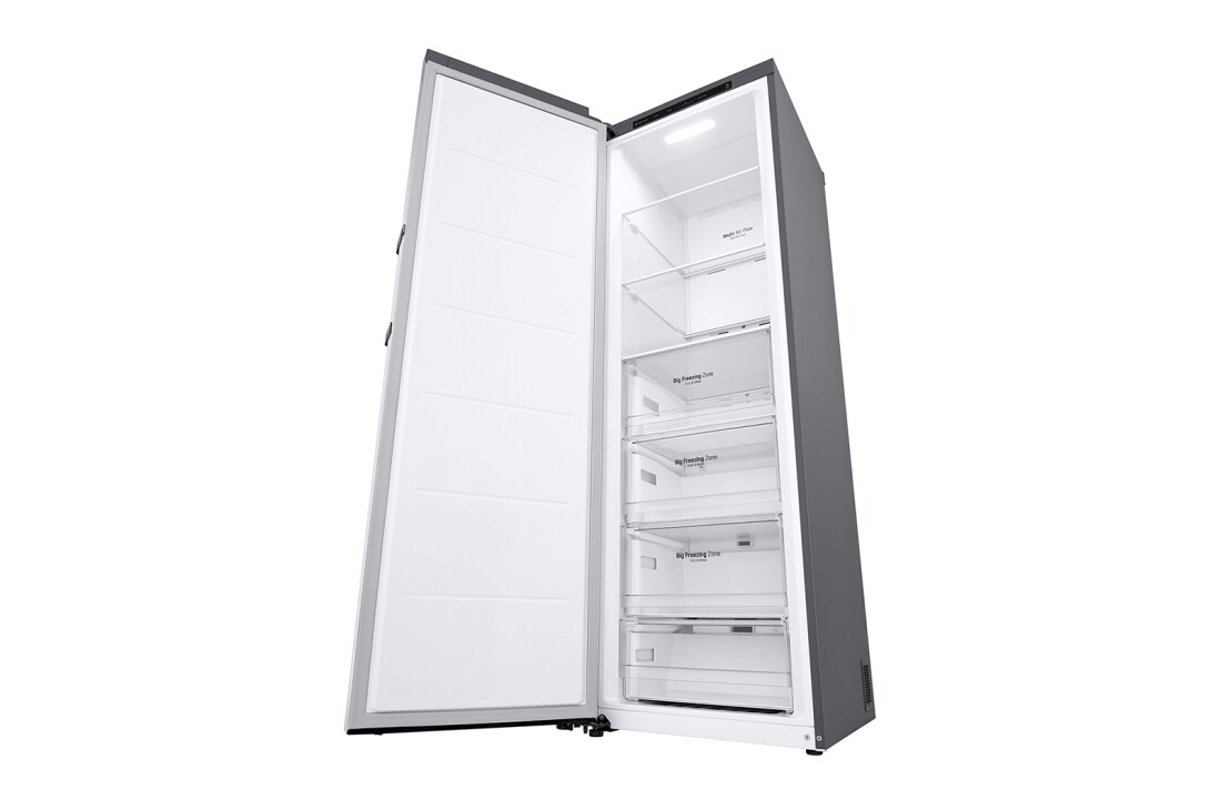 LG 324L Frittstående fryseskap (Shiny Steel) - Energiklasse E, Total No Frost, Express Freeze, rightperspectiveopen, GFT41PZGSZ, thumbnail 9