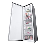 LG 324L Frittstående fryseskap (Shiny Steel) - Energiklasse E, Total No Frost, Express Freeze, rightperspectiveopen-food, GFT41PZGSZ, thumbnail 8