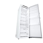 LG 386L Frittstående kjøleskap (hvit) - Energiklasse E, Door Cooling™, LINEARCooling™, Moist Balance Crisper ™, Sett fra venstre, åpent, GLT51SWGSZ, thumbnail 8