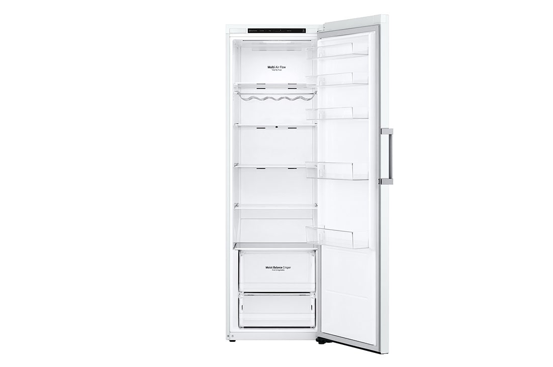 LG 386L Frittstående kjøleskap (hvit) - Energiklasse E, Door Cooling™, LINEARCooling™, Moist Balance Crisper ™, Front, åpent, GLT51SWGSZ, thumbnail 2
