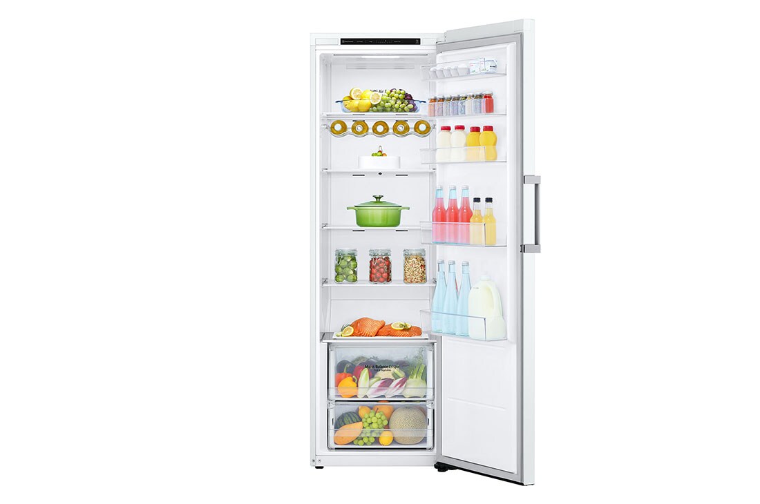 LG 386L Frittstående kjøleskap (hvit) - Energiklasse E, Door Cooling™, LINEARCooling™, Moist Balance Crisper ™, Front åpen, med mat, GLT51SWGSZ, thumbnail 3