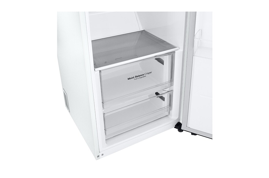 LG 386L Frittstående kjøleskap (hvit) - Energiklasse E, Door Cooling™, LINEARCooling™, Moist Balance Crisper ™, Front åpen, med mat, GLT51SWGSZ, thumbnail 3