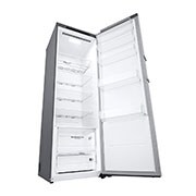 LG 386L Frittstående kjøleskap (Shiny Steel) - Energiklasse E, Door Cooling™, LINEARCooling™, Moist Balance Crisper™, Sett fra venstre, åpent, GLT51PZGSZ, thumbnail 8