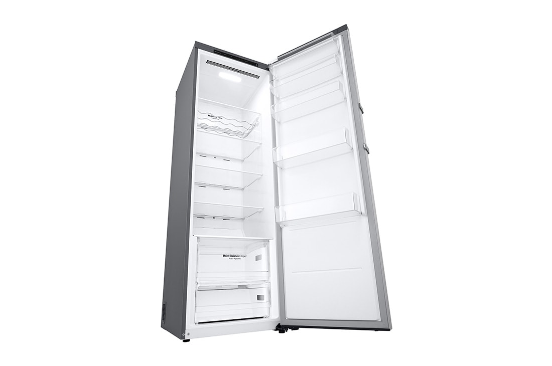 LG 386L Frittstående kjøleskap (Shiny Steel) - Energiklasse E, Door Cooling™, LINEARCooling™, Moist Balance Crisper™, Venstre side, GLT51PZGSZ, thumbnail 10