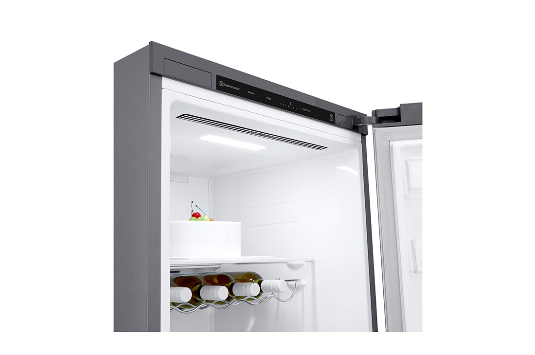 LG 386L Frittstående kjøleskap (Shiny Steel) - Energiklasse E, Door Cooling™, LINEARCooling™, Moist Balance Crisper™, Detaljert av innsiden, GLT51PZGSZ, thumbnail 7