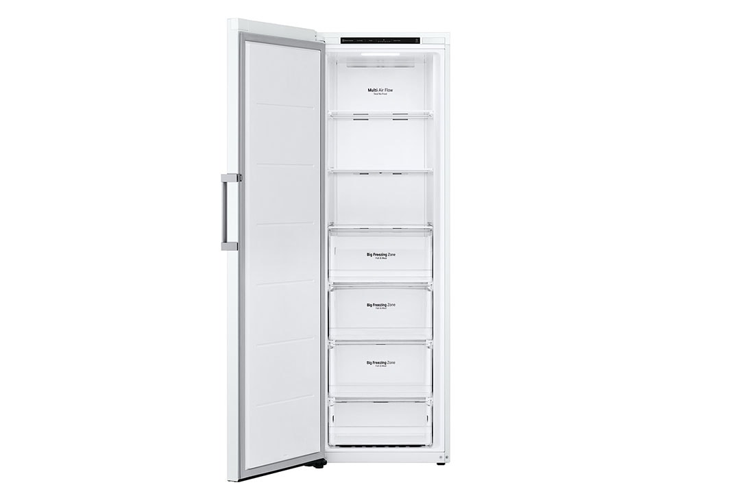 LG 324L Frittstående fryseskap (Hvit) - Energiklasse E, Total No Frost, Express Freeze, Front, åpent, GFT41SWGSZ, thumbnail 2