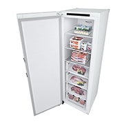 LG 324L Frittstående fryseskap (Hvit) - Energiklasse E, Total No Frost, Express Freeze, Fra øverst til høyre, åpent, GFT41SWGSZ, thumbnail 14