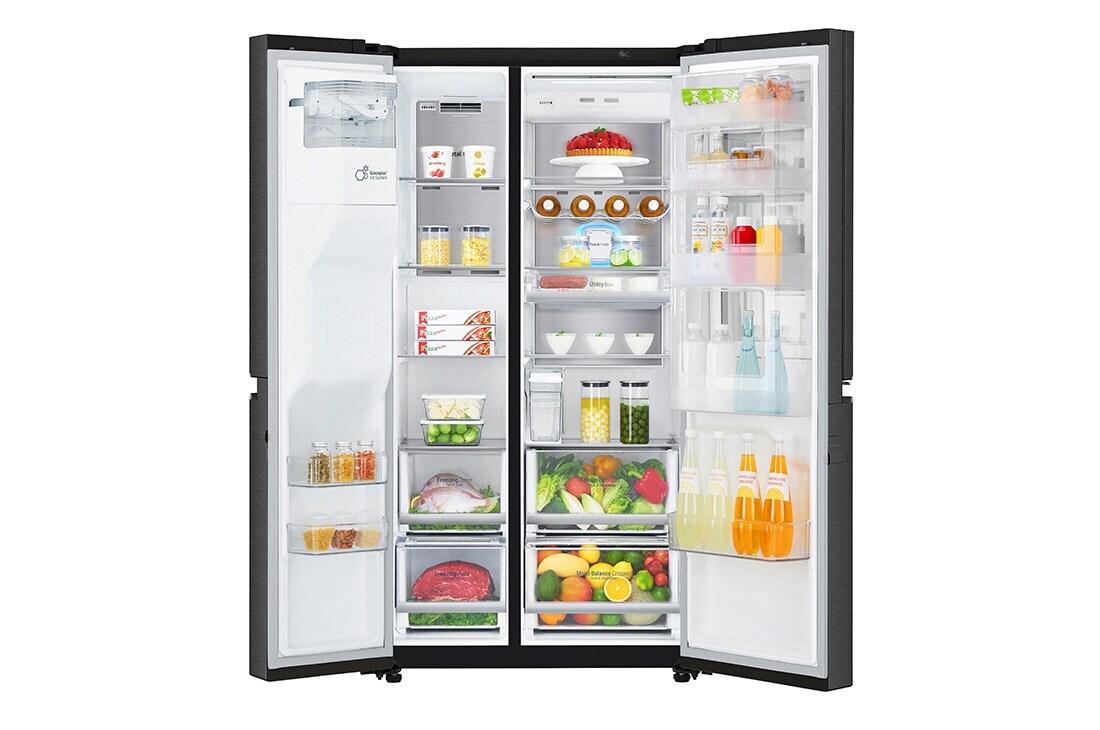 LG 625L InstaView Door in Door™ Side by Side (Matte Black), Energiklasse E, Vann/isdispenser uten vanntilkobling, Smart Diagnosis™ med Wi-Fi, GSX961MCCE, thumbnail 5