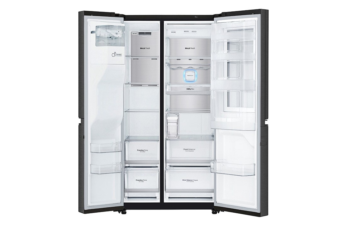 LG 625L InstaView Door in Door™ Side by Side (Matte Black), Energiklasse E, Vann/isdispenser uten vanntilkobling, Smart Diagnosis™ med Wi-Fi, GSX961MCCE, thumbnail 6
