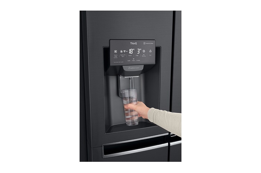 LG 625L InstaView Door in Door™ Side by Side (Matte Black), Energiklasse E, Vann/isdispenser uten vanntilkobling, Smart Diagnosis™ med Wi-Fi, GSX961MCCE, thumbnail 10