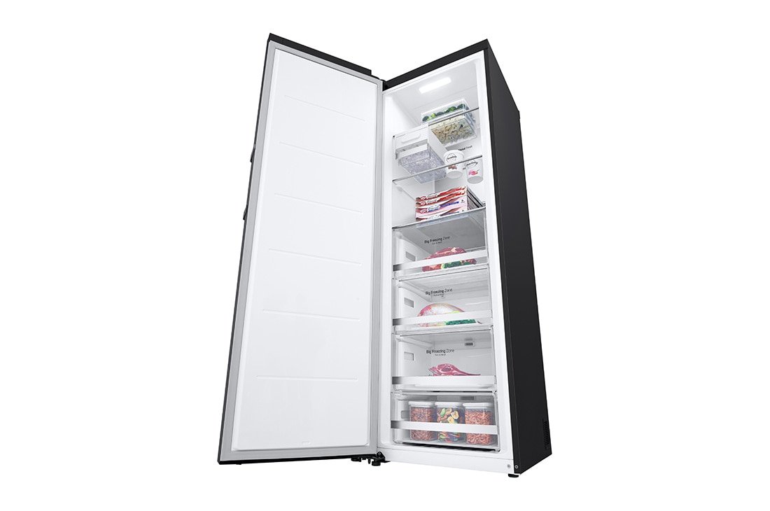 LG 324L Frittstående fryseskap (Matte Black) - Energiklasse D, Total No Frost, Express Freeze, Smart Diagnosis™ med Wi-Fi, GFM61MCCSF, GFM61MCCSF, thumbnail 9