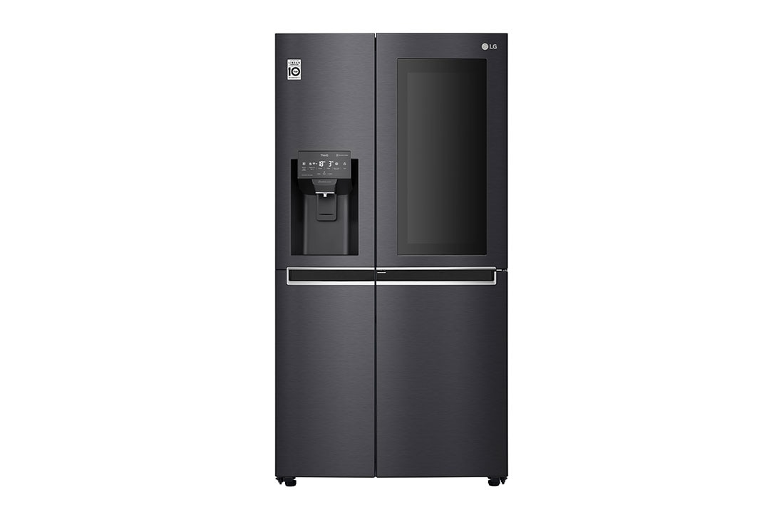 LG 625L InstaView Door in Door™ Side by Side (Matte Black), Energiklasse E, Vann/isdispenser uten vanntilkobling, Smart Diagnosis™ med Wi-Fi, GSX960MCCE, GSX960MCCE, thumbnail 2