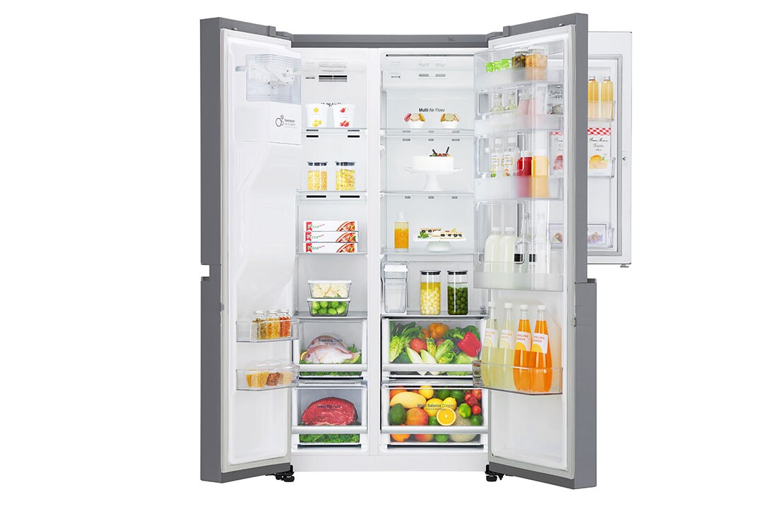 LG 625L Door in Door™ Side by Side (Shiny Steel) - Energiklasse E, Vann/isdispenser med vanntilkobling og Smart Diagnosis™ med Wi-Fi, GSJ761PZZE, GSJ761PZZE, thumbnail 3