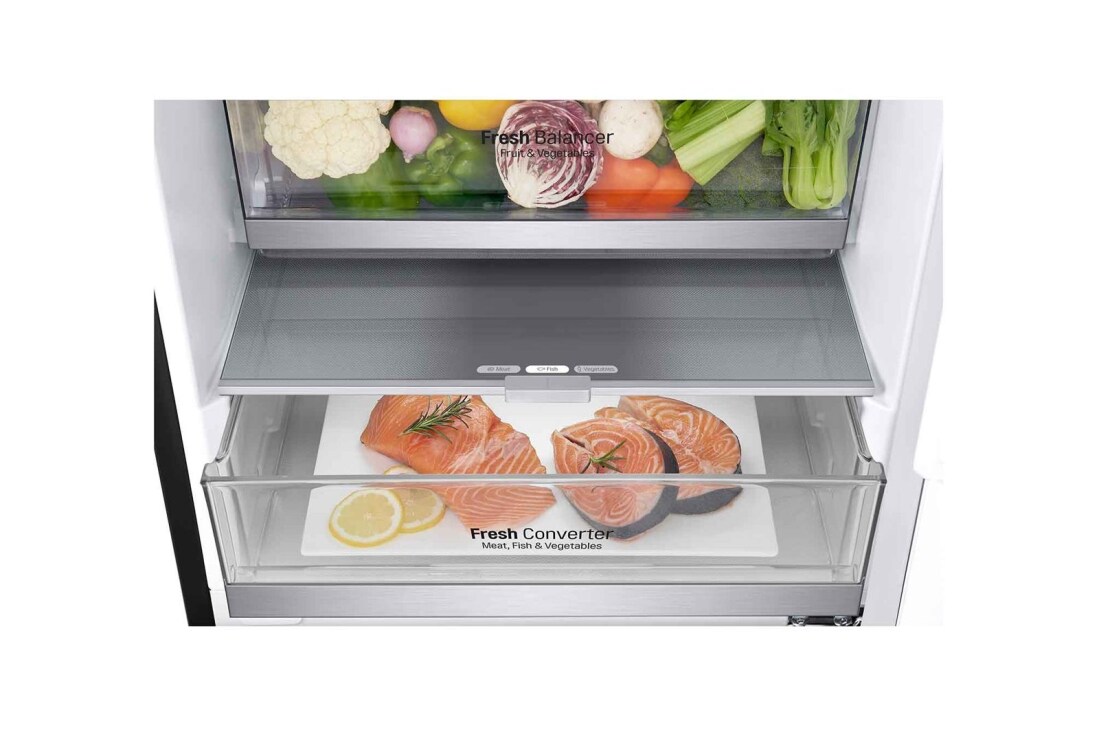 LG 2.03M 384L Kombiskap(Matte Black) - Energiklasse E, Door Cooling™ og Smart Diagnosis™ med Wi-Fi, GBB72MCDMN, thumbnail 5