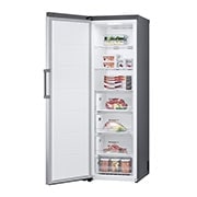 LG 324L Frittstående fryseskap (Shiny Steel) - Energiklasse E, Total No Frost, Express Freeze, Smart Diagnosis™ med Wi-Fi, Høyre side, åpent med mat, GFE41PZGSZ, thumbnail 12