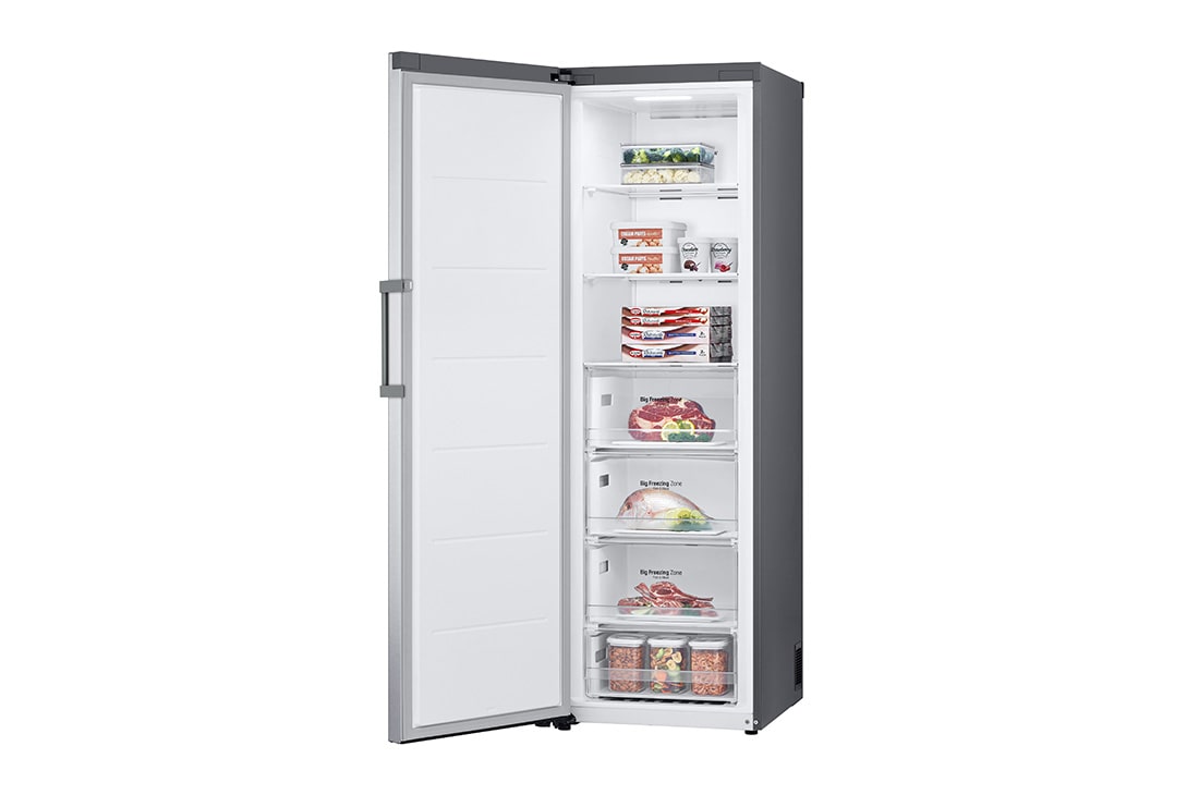 LG 324L Frittstående fryseskap (Shiny Steel) - Energiklasse E, Total No Frost, Express Freeze, Smart Diagnosis™ med Wi-Fi, Høyre side, åpent, GFE41PZGSZ, thumbnail 11