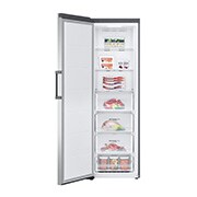 LG 324L Frittstående fryseskap (Shiny Steel) - Energiklasse E, Total No Frost, Express Freeze, Smart Diagnosis™ med Wi-Fi, Front, åpent, GFE41PZGSZ, thumbnail 2
