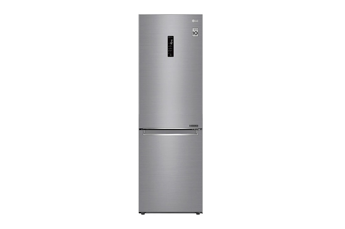 LG 1.86M 341L Kombiskap(Shiny Steel) - Energiklasse D, Door Cooling™ og Smart Diagnosis™ med Wi-Fi, GBB71PZDGN, GBB71PZDGN