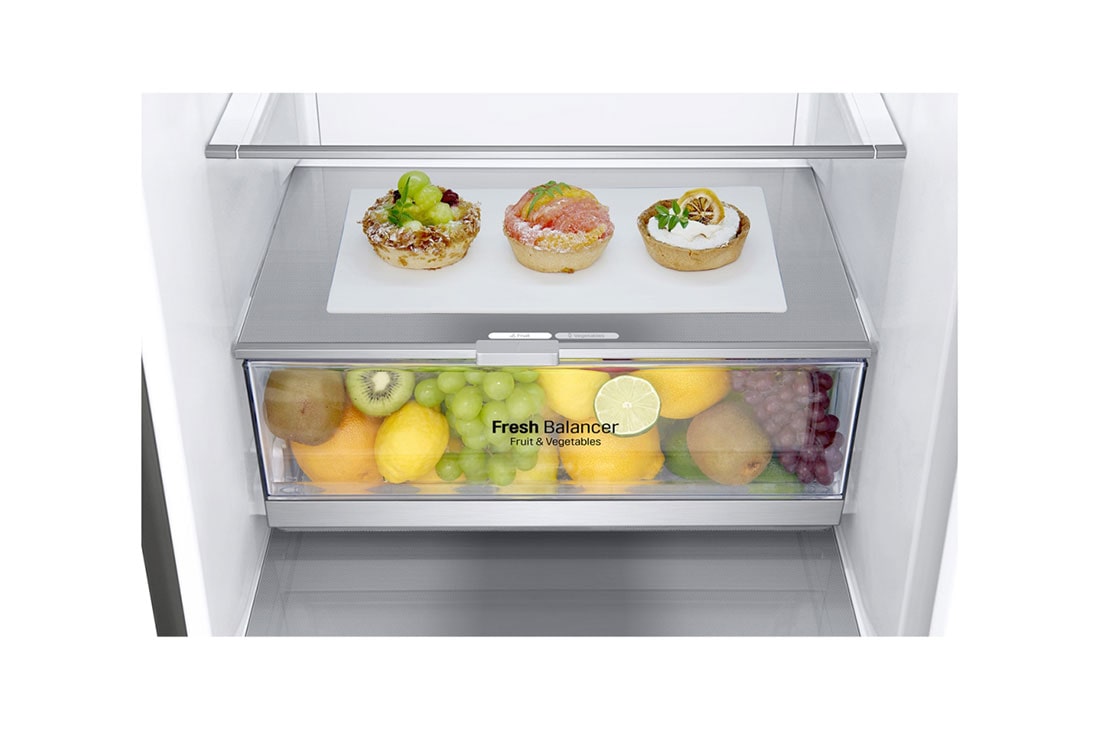 LG 1.86M 341L Kombiskap(Shiny Steel) - Energiklasse D, Door Cooling™ og Smart Diagnosis™ med Wi-Fi, GBB71PZDGN, GBB71PZDGN, thumbnail 5