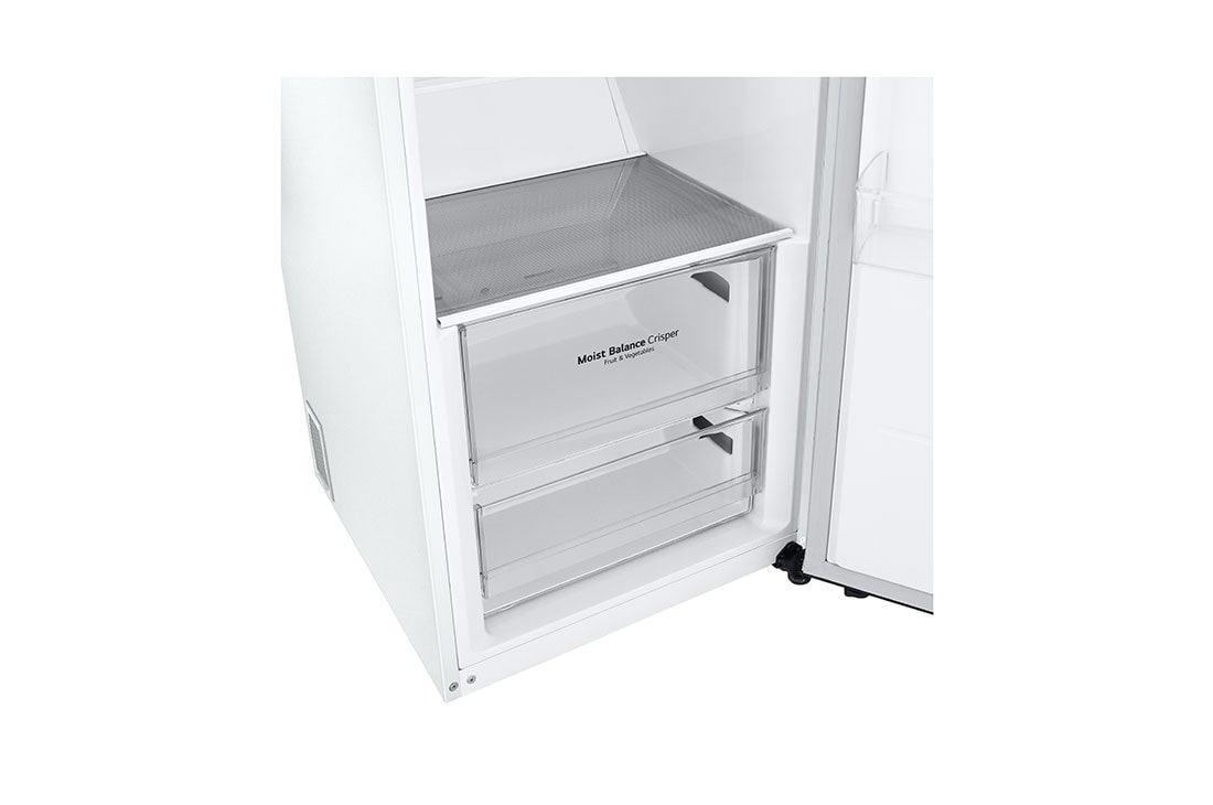 LG 386L Frittstående kjøleskap (Hvit) - Energiklasse E, Door Cooling™, LINEARCooling™, Moist Balance Crisper ™,  Smart Diagnosis™ med Wi-Fi, Skuff, GLE51SWGSZ, thumbnail 4