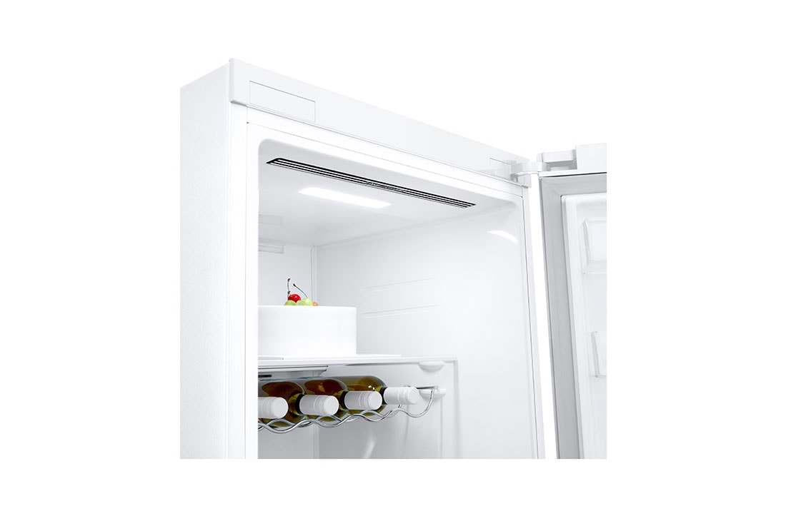 LG 386L Frittstående kjøleskap (Hvit) - Energiklasse E, Door Cooling™, LINEARCooling™, Moist Balance Crisper ™,  Smart Diagnosis™ med Wi-Fi, Detaljert av innsiden, GLE51SWGSZ, thumbnail 7