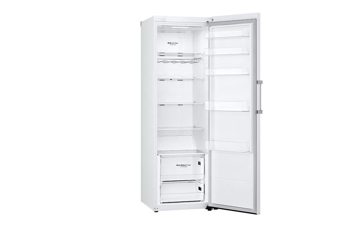 LG 386L Frittstående kjøleskap (Hvit) - Energiklasse E, Door Cooling™, LINEARCooling™, Moist Balance Crisper ™,  Smart Diagnosis™ med Wi-Fi, Venstre side, åpent, GLE51SWGSZ, thumbnail 10