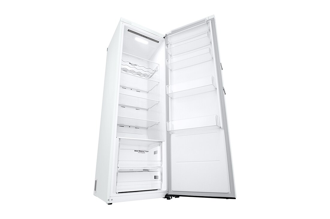 LG 386L Frittstående kjøleskap (Hvit) - Energiklasse E, Door Cooling™, LINEARCooling™, Moist Balance Crisper ™,  Smart Diagnosis™ med Wi-Fi, Venstre side, åpent, GLE51SWGSZ, thumbnail 10